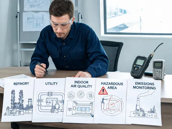 Application engineer mapping gas monitoring requirements